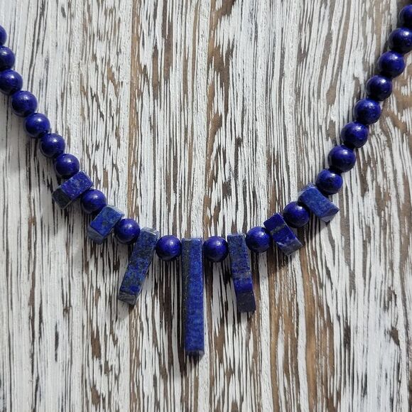 Lapis Lazuli Necklace 18-20 inches - Picture 3 of 15